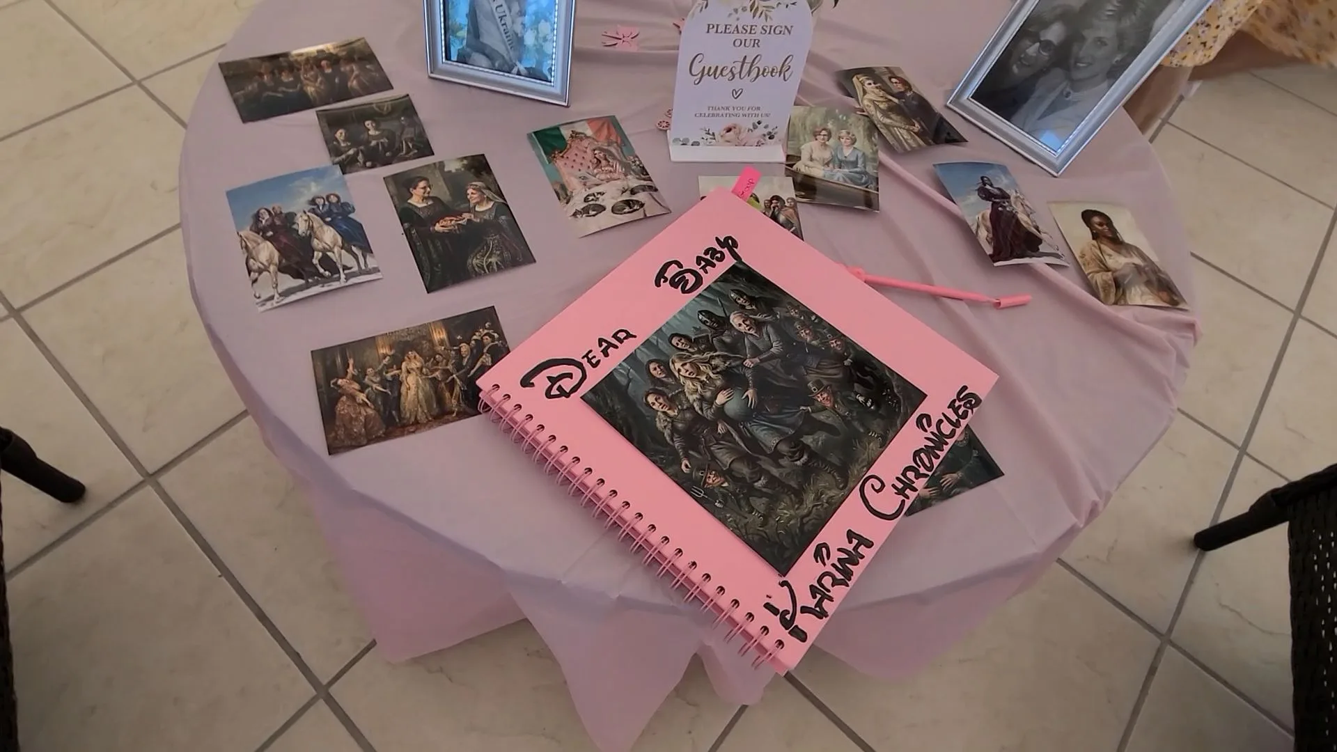 AI guest portraits and custom baby shower signing book pages