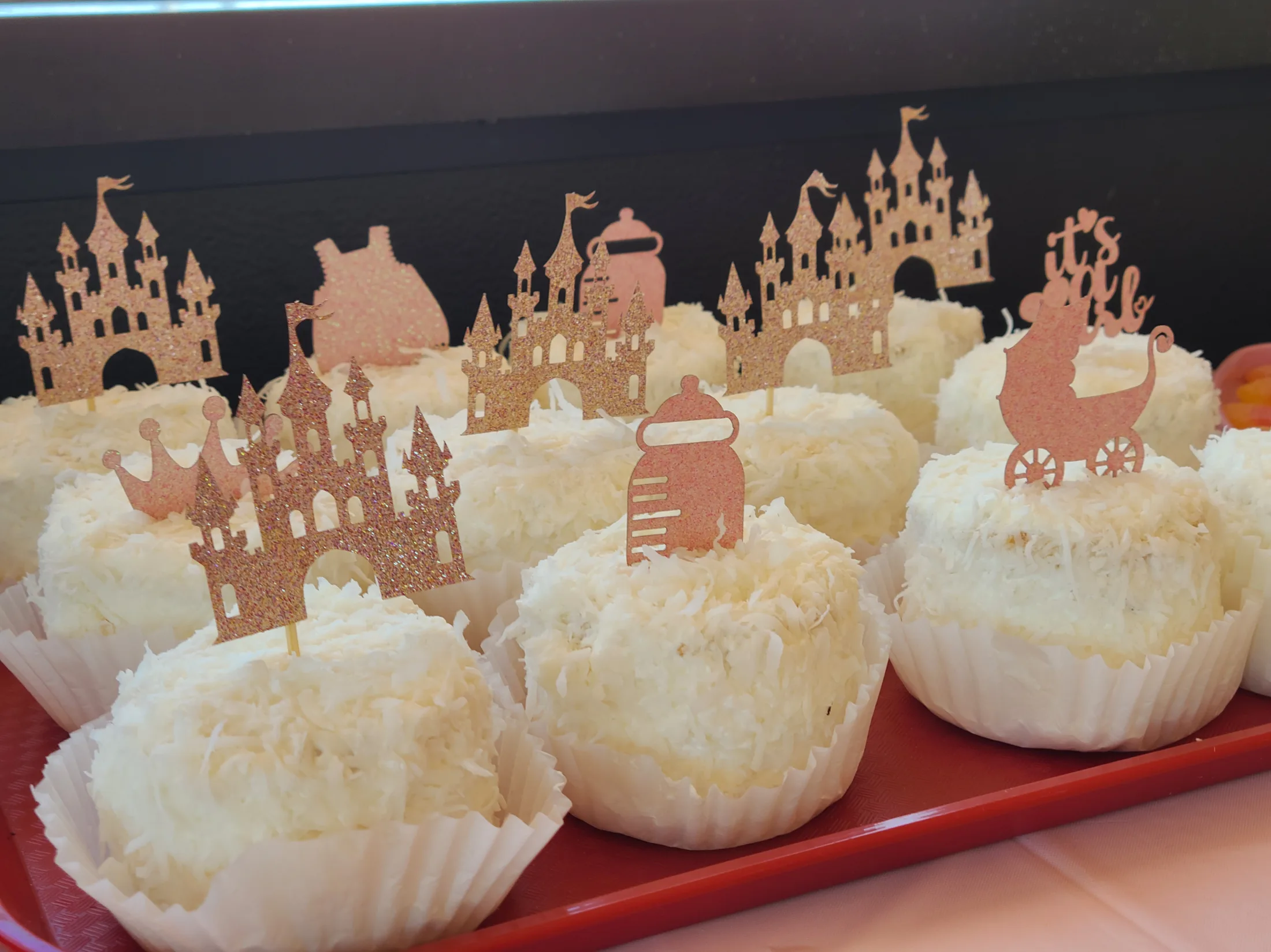 Luxury baby shower catering, desserts, favors, florals, and styled table settings