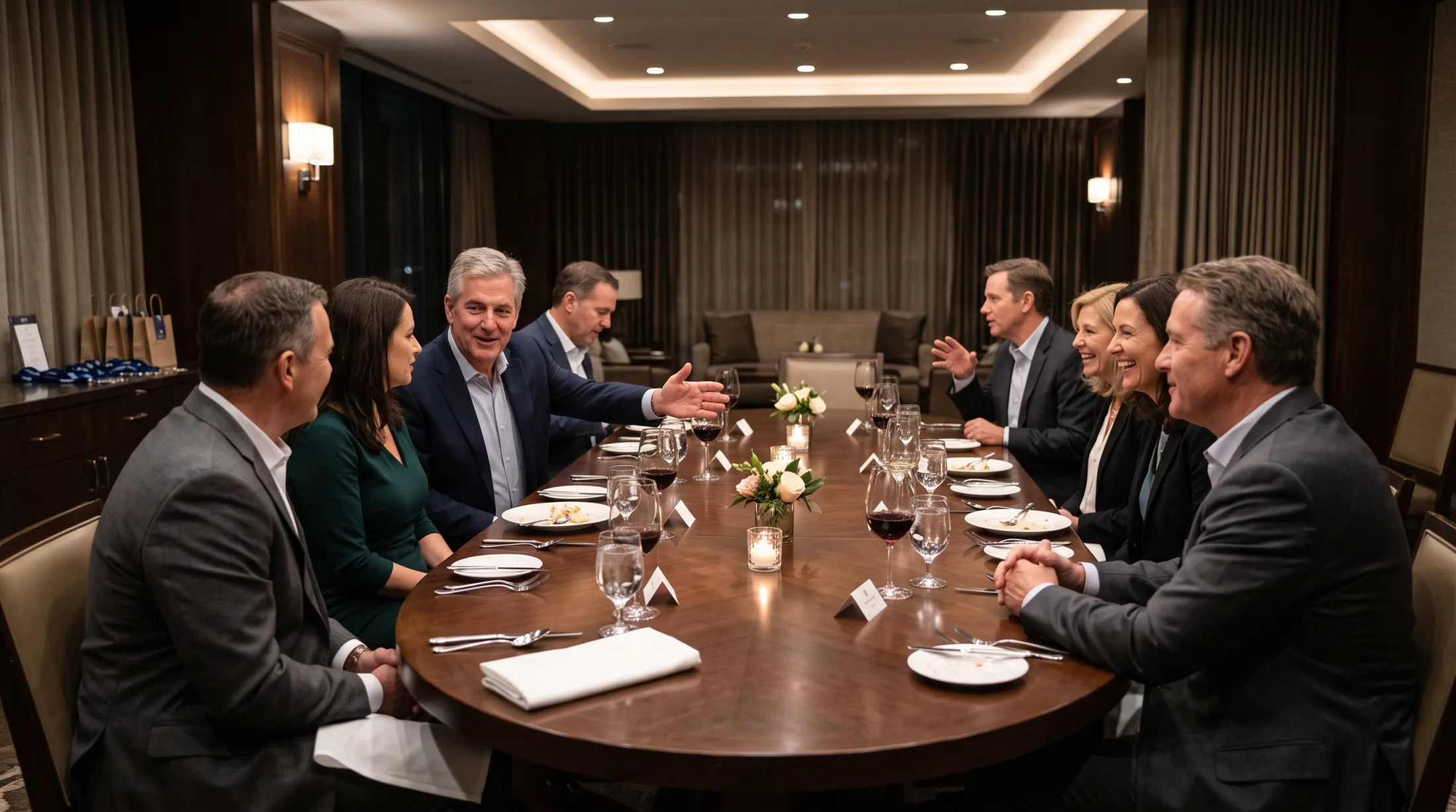 Executive client dinner and VIP hospitality during a trade show in Los Angeles (91105), California