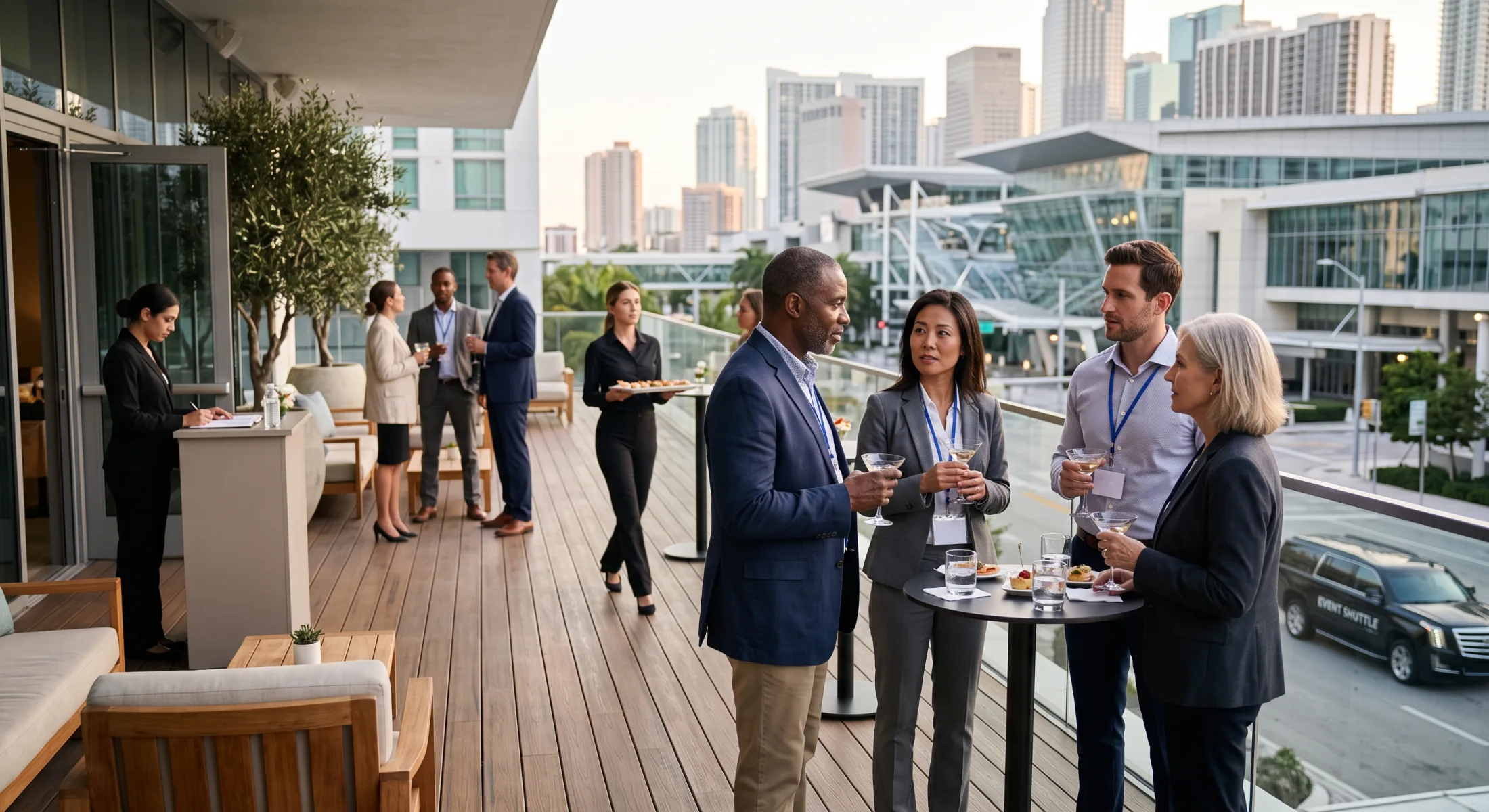 Offsite trade show hospitality event and client reception in Los Angeles (91105), California